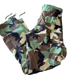 Military Woodland Camo Combat Cargo Pants 27x32 *Read* Utility  Army Tactical